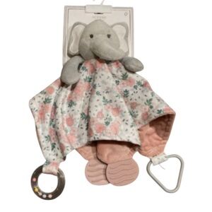 Modern Baby Snuggle Blankie Elephant Teether Rattle NWT